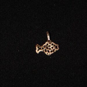 Small 14K Yellow Gold Puffer fish Charm